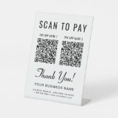 Scan om 2 QR-codes tafelmodel te betalen Reclamebord Met Voetstuk (Voorkant)