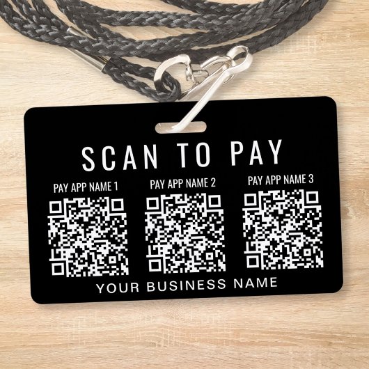 Scan om 3 QR-codes bedrijf te betalen Badge