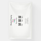 Scan om bedrijfslogo Q R-code sociaal media te bet Spandoek (Verticaal)