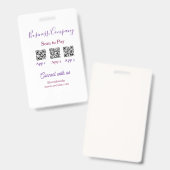 Scan om bedrijfslogo Q R-code social media te beta Badge (Voor- en achterkant)