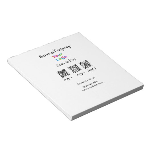 Scan om bedrijfslogo Q R-code social media te beta Notitieblok (Schuin)