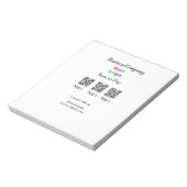 Scan om bedrijfslogo Q R-code social media te beta Notitieblok (Linkerzijde)