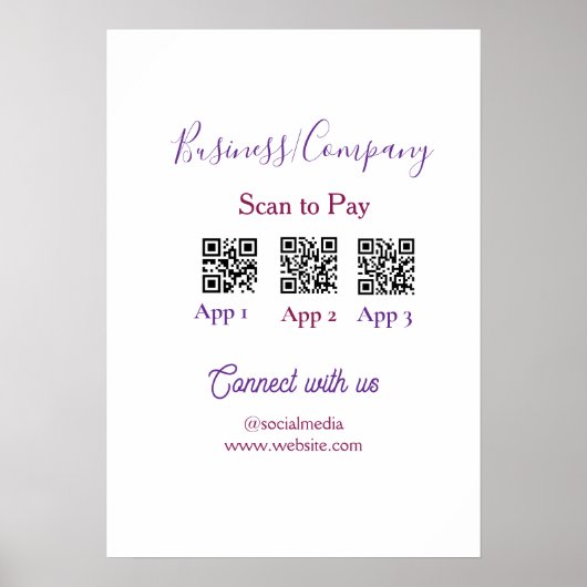 Scan om bedrijfslogo Q R-code social media te beta Poster (Voorkant)