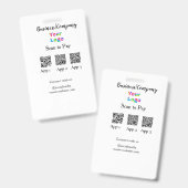 Scan om bedrijfslogo Q R-code sociale media te bet Badge (Voor- en achterkant)