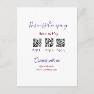 Scan om bedrijfslogo Q R-code sociale media te bet Briefkaart