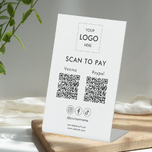 Scan om bedrijfslogo QR-code te betalen Reclamebord Met Voetstuk