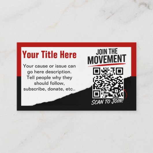 Scan om Beweging QR Code Ontwerp Sjabloon toe te t Visitekaartje (Voorkant)