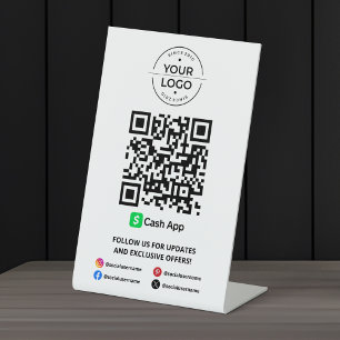 Scan om Cash App QR-code te betalen Reclamebord Met Voetstuk