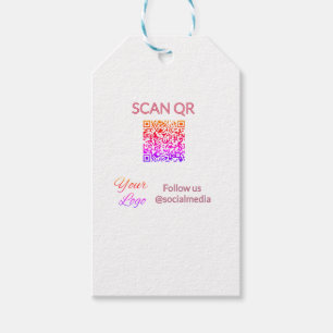 Scan om menurestaurant hotel QR-logo tekst weer te Cadeaulabel