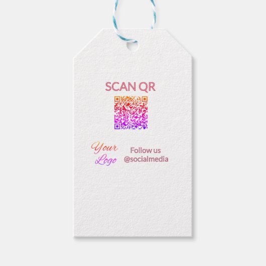 Scan om menurestaurant hotel QR-logo tekst weer te Cadeaulabel (Voorkant)