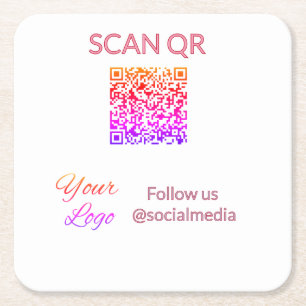 Scan om menurestaurant hotel QR-logo tekst weer te Kartonnen Onderzetters