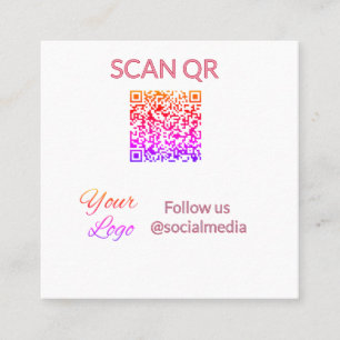 Scan om menurestaurant hotel QR-logo tekst weer te Vierkante Visitekaartje