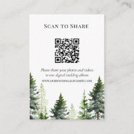Scan om Pine Forest trouwfoto's QR-code te delen Informatiekaartje