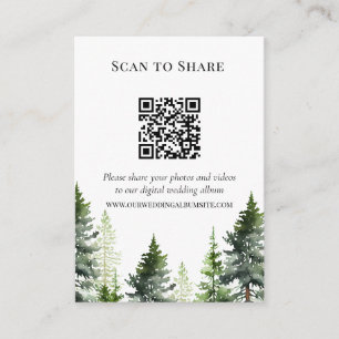 Scan om Pine Forest trouwfoto's QR-code te delen Informatiekaartje