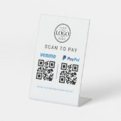 Scan Om QR-code Betaalbord Reclamebord Met Voetstuk (Voorkant)