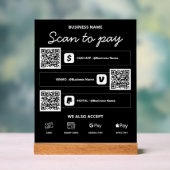 Scan om QR-code Cash-app, Venmo, PayPal en meer te Acryl Bord (Neutraal)