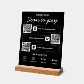 Scan om QR-code Cash-app, Venmo, PayPal en meer te Acryl Bord (Hoek)