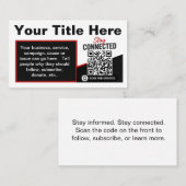 Scan om QR-code ontwerp sjabloon te volgen Visitekaartje (Voorkant / Achterkant)