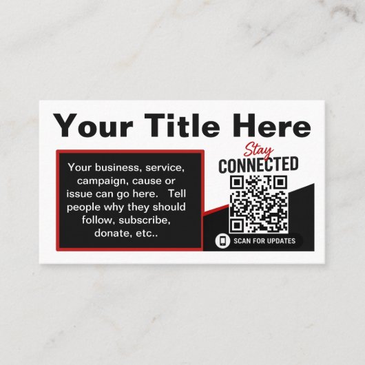 Scan om QR-code ontwerp sjabloon te volgen Visitekaartje (Voorkant)