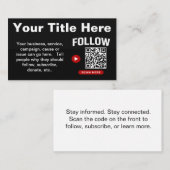 Scan om QR-code-ontwerp sjabloon te volgen Visitekaartje (Voorkant / Achterkant)