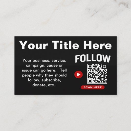 Scan om QR-code-ontwerp sjabloon te volgen Visitekaartje (Voorkant)