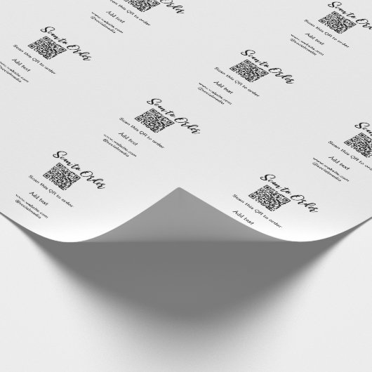 Scan om QR-code te bestellen, voeg website e-mail  Cadeaupapier (Hoek)
