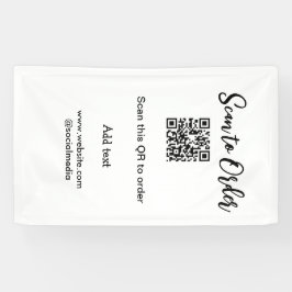 Scan om QR-code te bestellen, voeg website e-mail  Spandoek