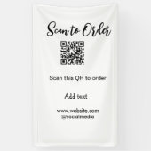 Scan om QR-code te bestellen, voeg website e-mail  Spandoek (Verticaal)