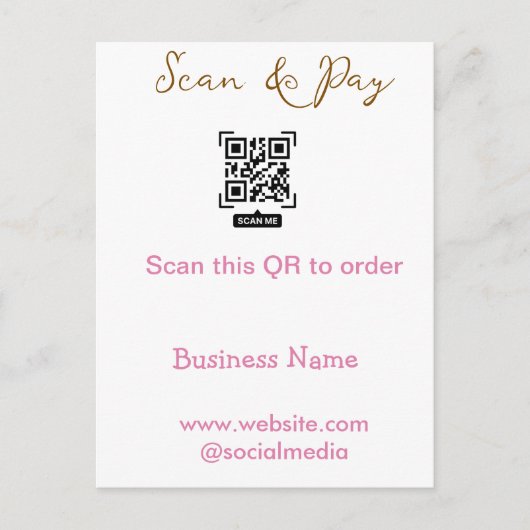 Scan om QR-code te bestellen, website e-mail toevo Briefkaart (Voorkant)