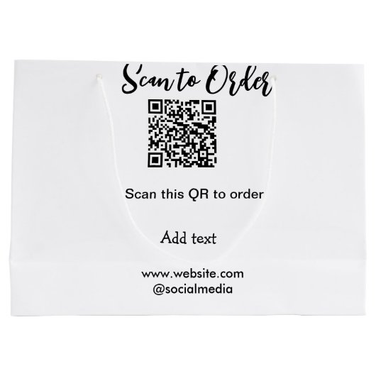 Scan om QR-code te bestellen, website e-mail toevo Groot Cadeauzakje (Achterkant)