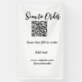 Scan om QR-code te bestellen, website e-mail toevo Spandoek (Verticaal)