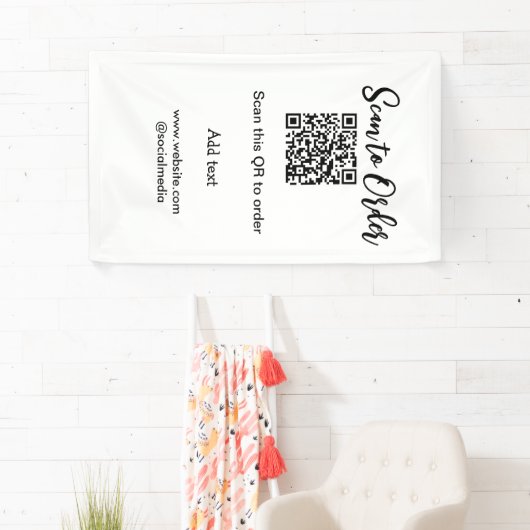 Scan om QR-code te bestellen website e-mail toevoe Spandoek (Insitu)