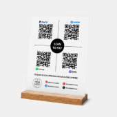 Scan om QR-code te betalen PayPal, Venmo, Cash App Acryl Bord (Hoek)