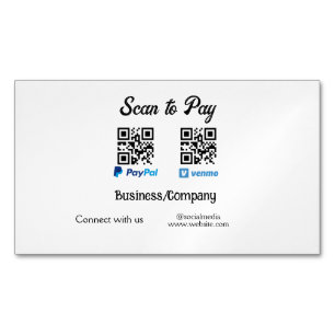 Scan om QR-code te betalen PayPal Venmo voeg uw we Magnetisch Visitekaartje