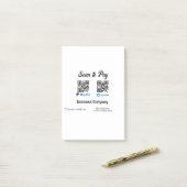 Scan om QR-code te betalen PayPal Venmo voeg uw we Post-it® Notes (Op bureau)