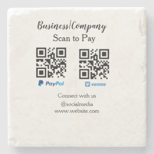 Scan om QR-code te betalen PayPal Venmo voeg uw we Stenen Onderzetter