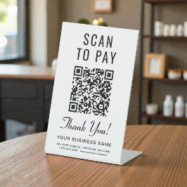 Scan om QR-code te betalen Reclamebord Met Voetstuk