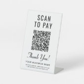 Scan om QR-code te betalen Reclamebord Met Voetstuk (Voorkant)