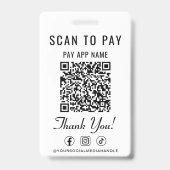 Scan om QR-code te betalen Sociale media Badge (Achterkant)