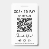 Scan om QR-code te betalen Sociale media Badge (Voorzijde)