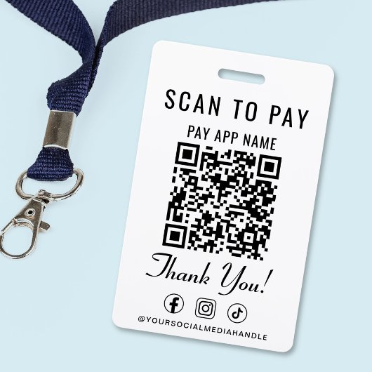 Scan om QR-code te betalen Sociale media Badge