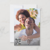 Scan om QR-code te reageren 2 Foto Moderne Bruilof Kaart (Achterkant)