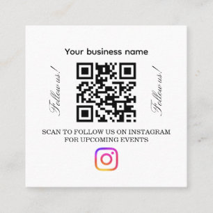 Scan om QR-code-teken te volgen Instagram Volgen Vierkante Visitekaartje