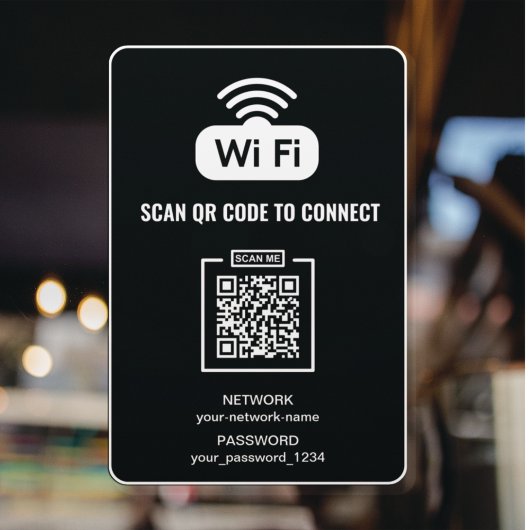 Scan om QR-code WIFI-wachtwoordnetwerk te verbinde Raamsticker