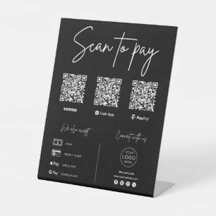 Scan om QR-code zakelijk te betalen Reclamebord Met Voetstuk