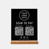 Scan om QR-code zwart tafelblad te betalen Acryl Bord (Voorkant)