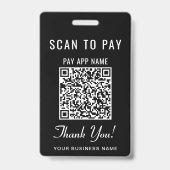 Scan om QR-code zwart te betalen Badge (Achterkant)