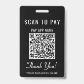 Scan om QR-code zwart te betalen Badge (Voorzijde)