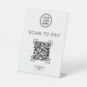 Scan om QR-codetafelbord te betalen | Digitale bet Reclamebord Met Voetstuk (Voorkant)