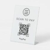 Scan om QR-codetafelbord voor bedrijven te betalen Reclamebord Met Voetstuk (Voorkant)